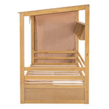 Nestfair Twin size House Bed with Two Drawers and Wardrobe