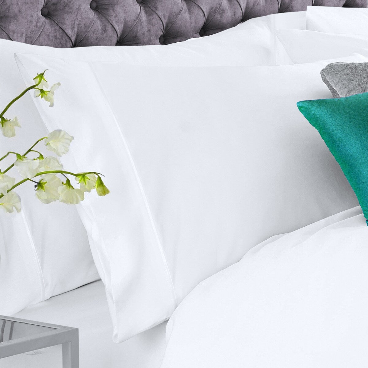 Nestl 2 Piece Pillowcases - Soft Microfiber Bedding Pillowcase Set - Includes 2 White Pillowcases