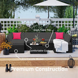 Nestl 7 Piece Wicker Patio Furniture Set - Outside Patio Conversation Sets with Patio Sectional