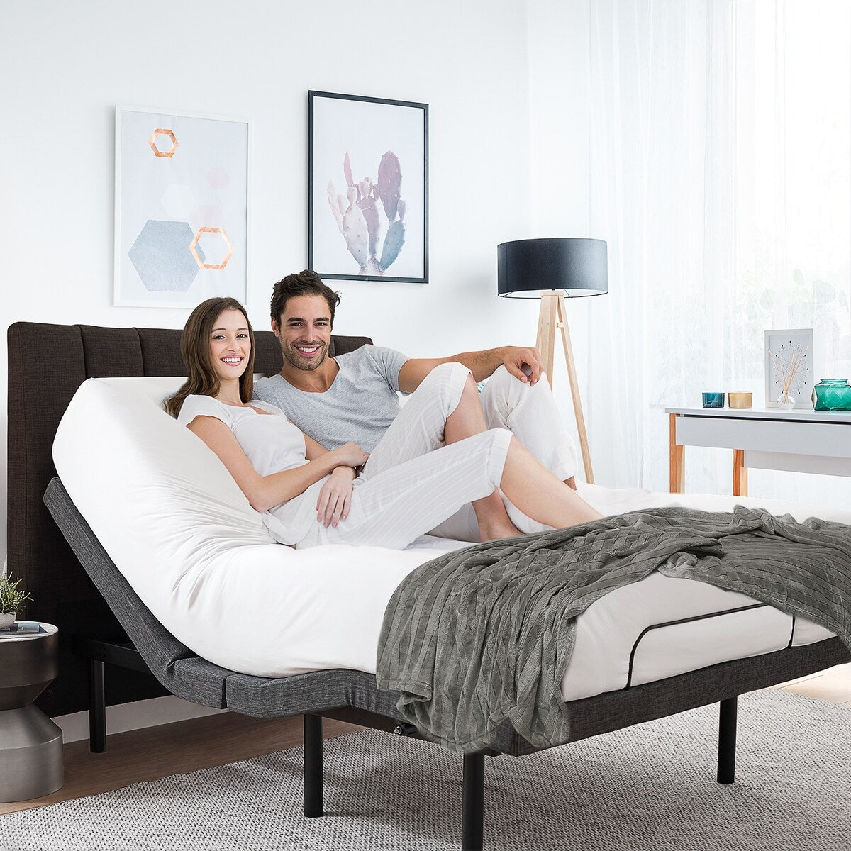 Nestl Adjustable Massaging Bed Frame Base with Wireless Remote