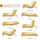 Nestl Adjustable Massaging Bed Frame Base with Wireless Remote