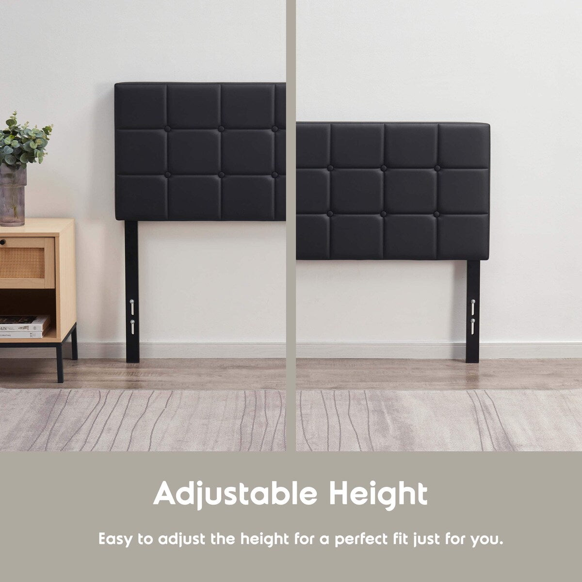 Nestl Button Tufted Upholstered Adjustable Headboard