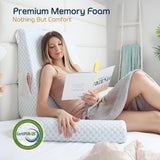 Nestl Cooling Bed Wedge Pillow with Bolster Pillow - 25" x 25" x 12" - 8-in-1 Triangle Pillow Wedge for Sleeping Acid Reflux