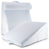 Nestl Cooling Bed Wedge Pillow with Bolster Pillow - 25" x 25" x 12" - 8-in-1 Triangle Pillow Wedge for Sleeping Acid Reflux