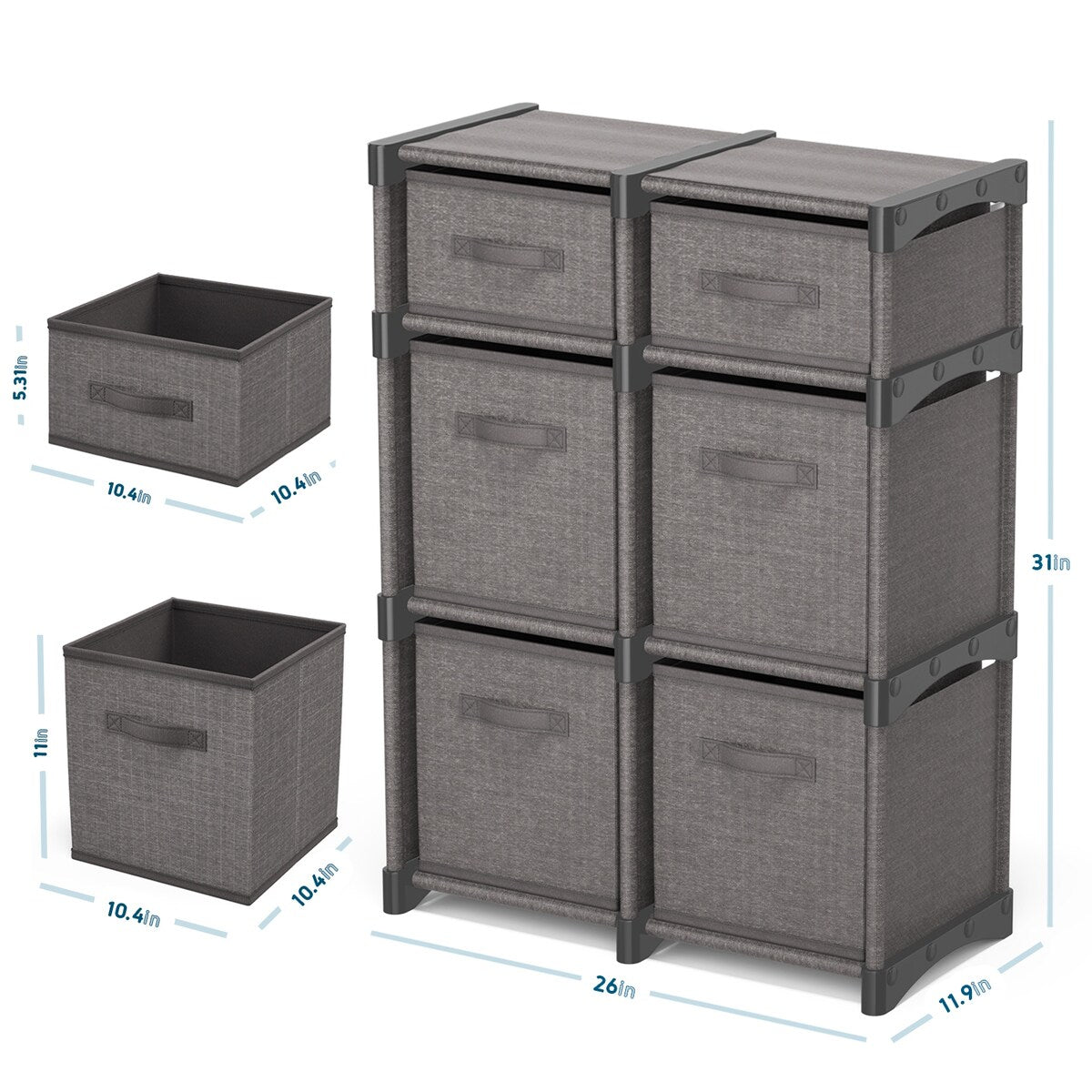 Nestl Cube Storage Organizer for Bedroom - Box Storage Cubby Organizer for Living Room, Office, & Playroom