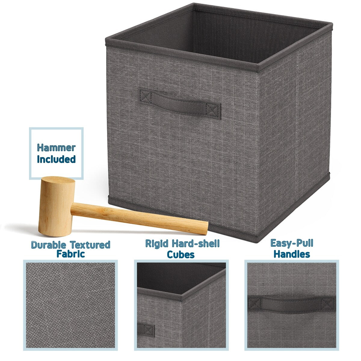 Nestl Cube Storage Organizer for Bedroom - Box Storage Cubby Organizer for Living Room, Office, & Playroom