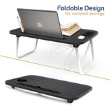 Nestl Cut Plush Reading Pillow with Portable Lap Desk Stand for Laptop - Shredded Memory Foam Back Support Bed Rest Pillow