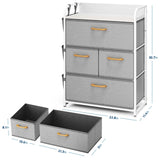 Nestl Dresser Organizer with Drawers - Fabric Furniture Storage for Bedroom, Office, & Playroom with Handles & Textured Wood Top
