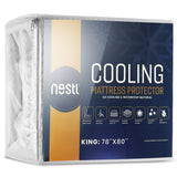 Nestl Extra Deep Pocket Cooling Mattress Protector - Waterproof Tencel Blend 5-Sided Elasticized Fitted Mattress Cover