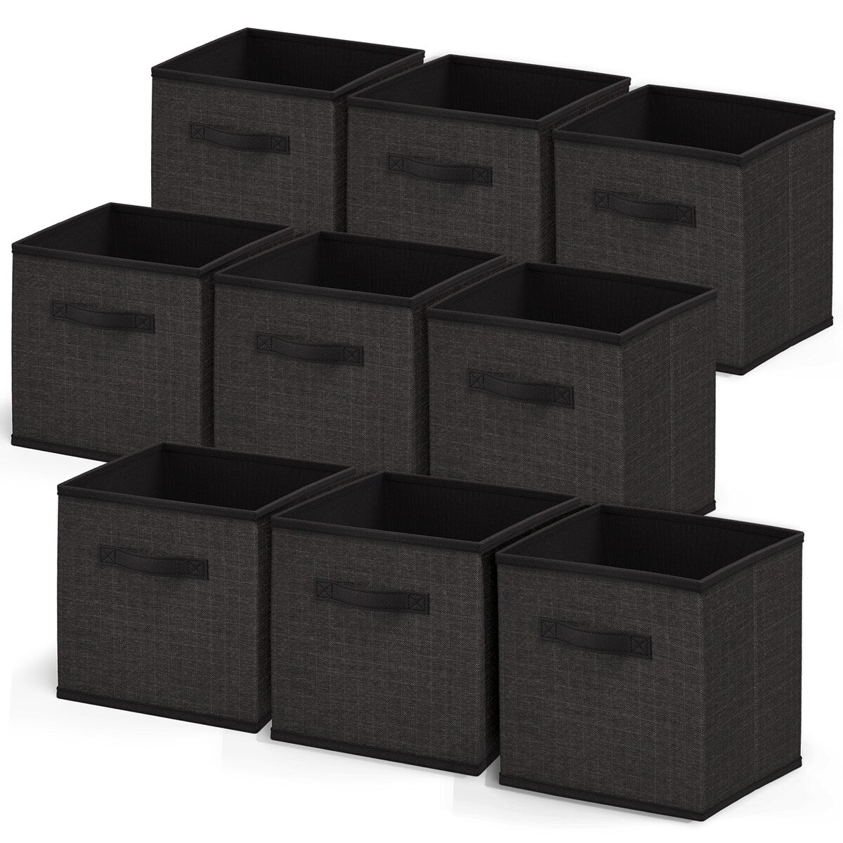 Nestl Foldable Fabric Storage Cubes - Open 10" Cube Storage Bins