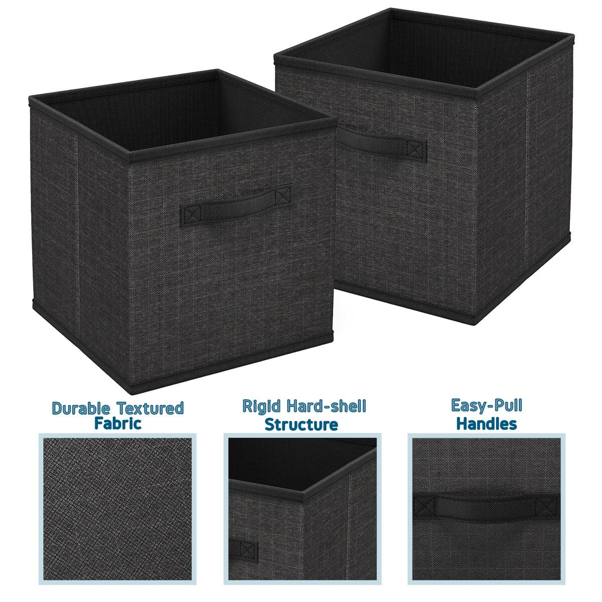 Nestl Foldable Fabric Storage Cubes - Open 10" Cube Storage Bins