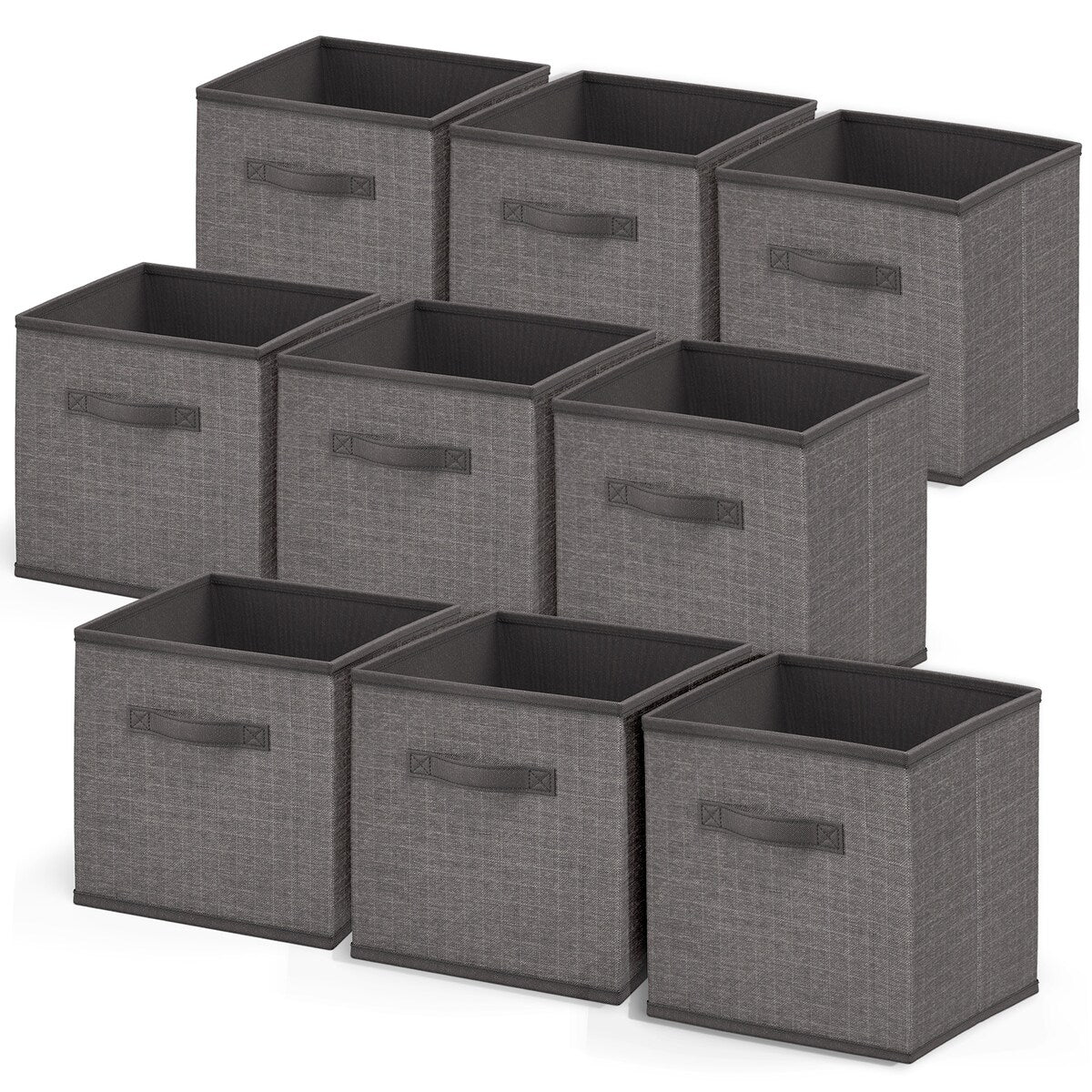 Nestl Foldable Fabric Storage Cubes - Open 10" Cube Storage Bins