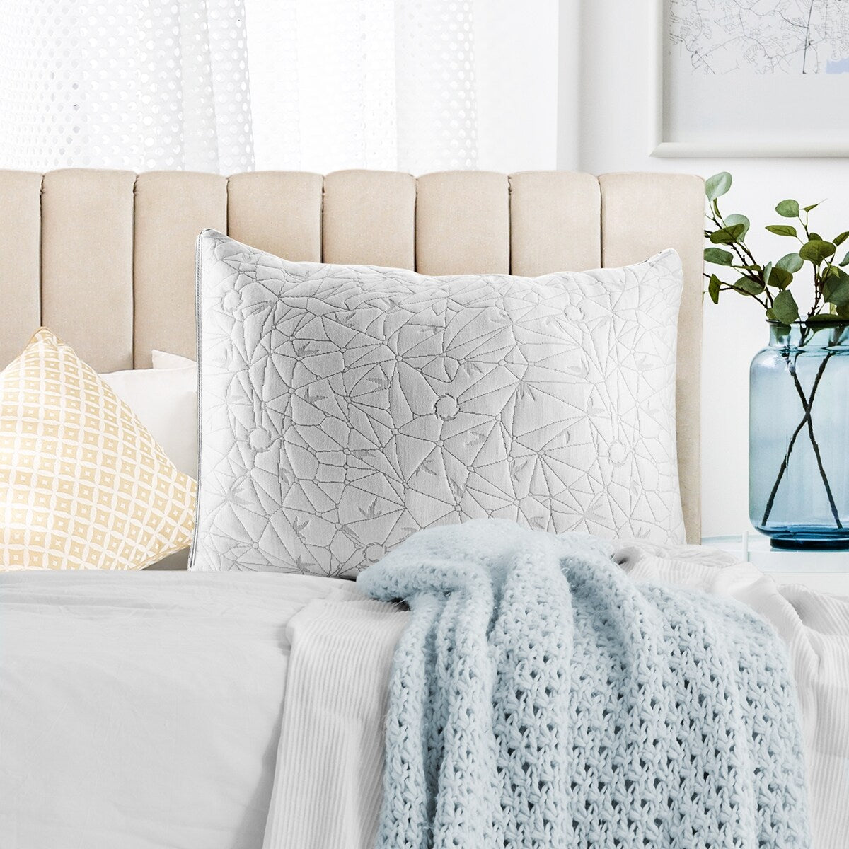 Nestl Gel-Infused Shredded Memory Foam Pillow - CertiPUR US Approved Cooling Pillow Cover