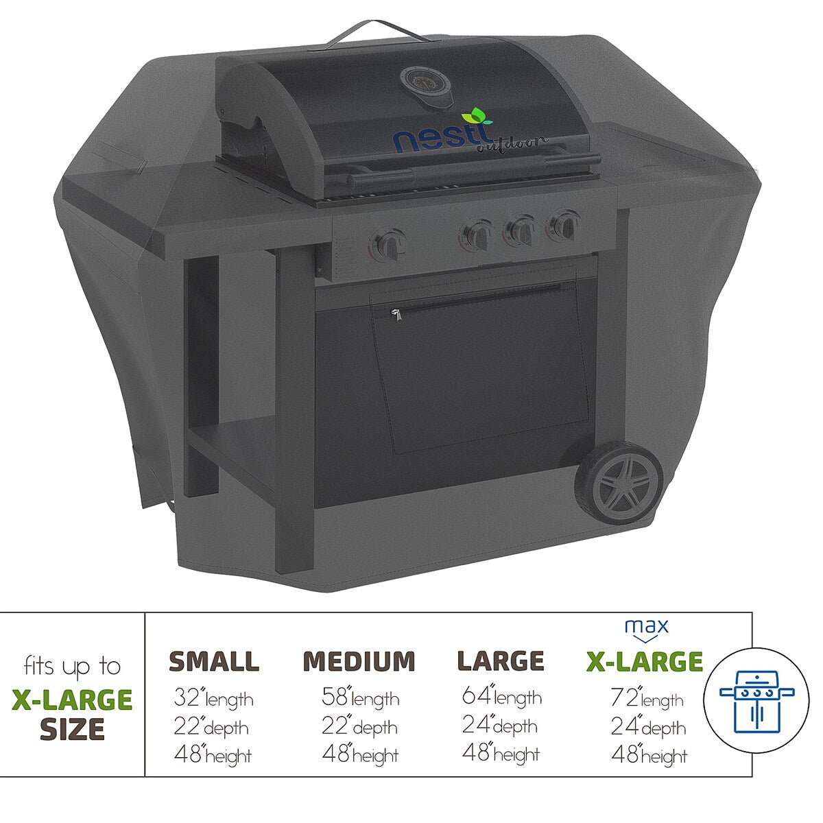 Nestl Heavy Duty Waterproof Barbeque 600D Gas Grill Cover - BBQ Cover, UV & Fade Resistant