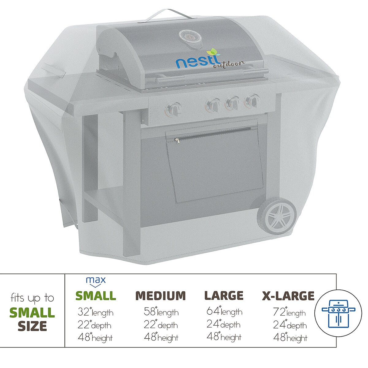 Nestl Heavy Duty Waterproof Barbeque 600D Gas Grill Cover - BBQ Cover, UV & Fade Resistant