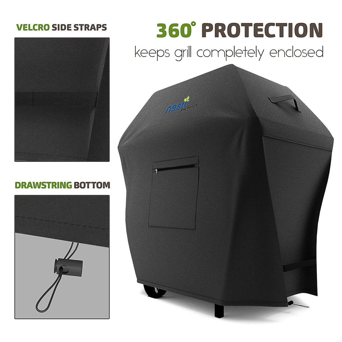 Nestl Heavy Duty Waterproof Barbeque 600D Gas Grill Cover - BBQ Cover, UV & Fade Resistant