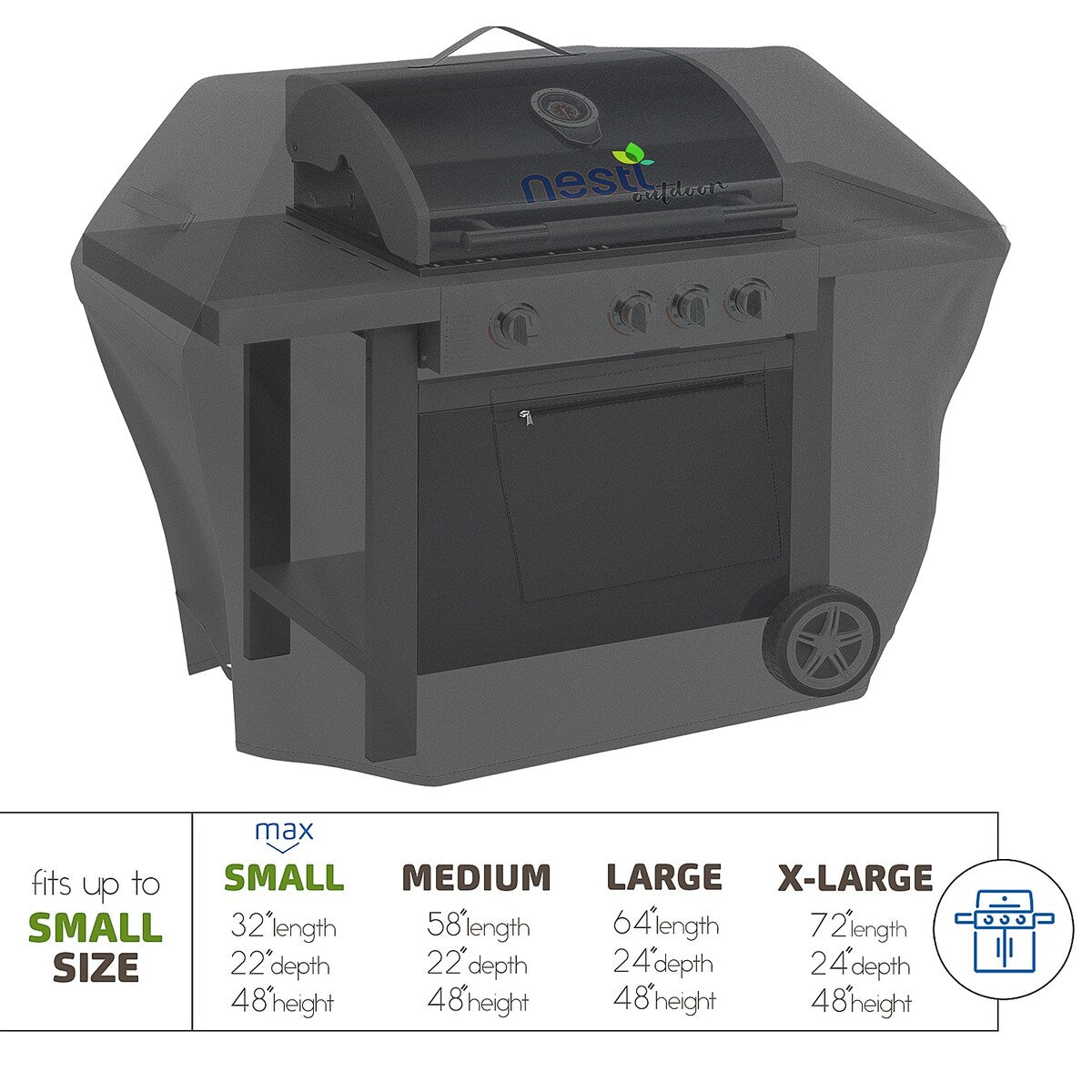 Nestl Heavy Duty Waterproof Barbeque 600D Gas Grill Cover - BBQ Cover, UV & Fade Resistant