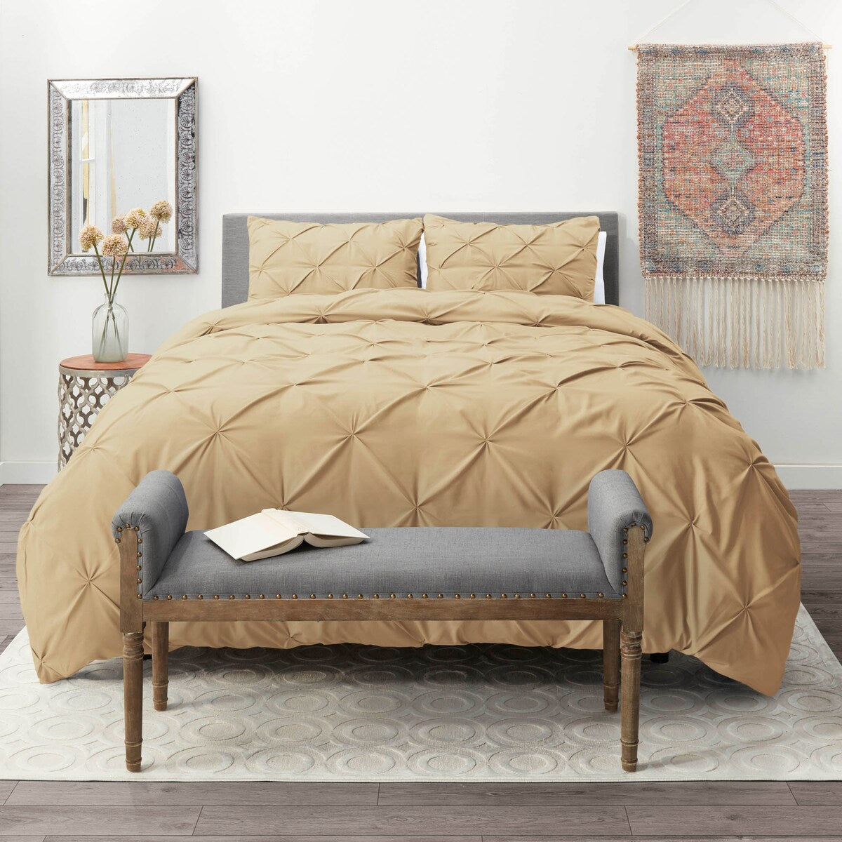Nestl Pinch Pleat 3-piece Duvet Cover Set