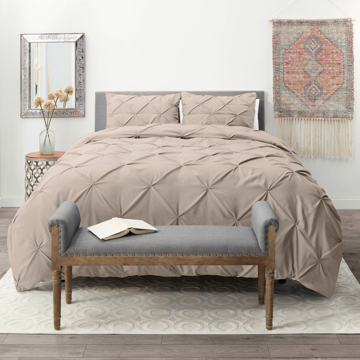 Nestl Pinch Pleat 3-piece Duvet Cover Set