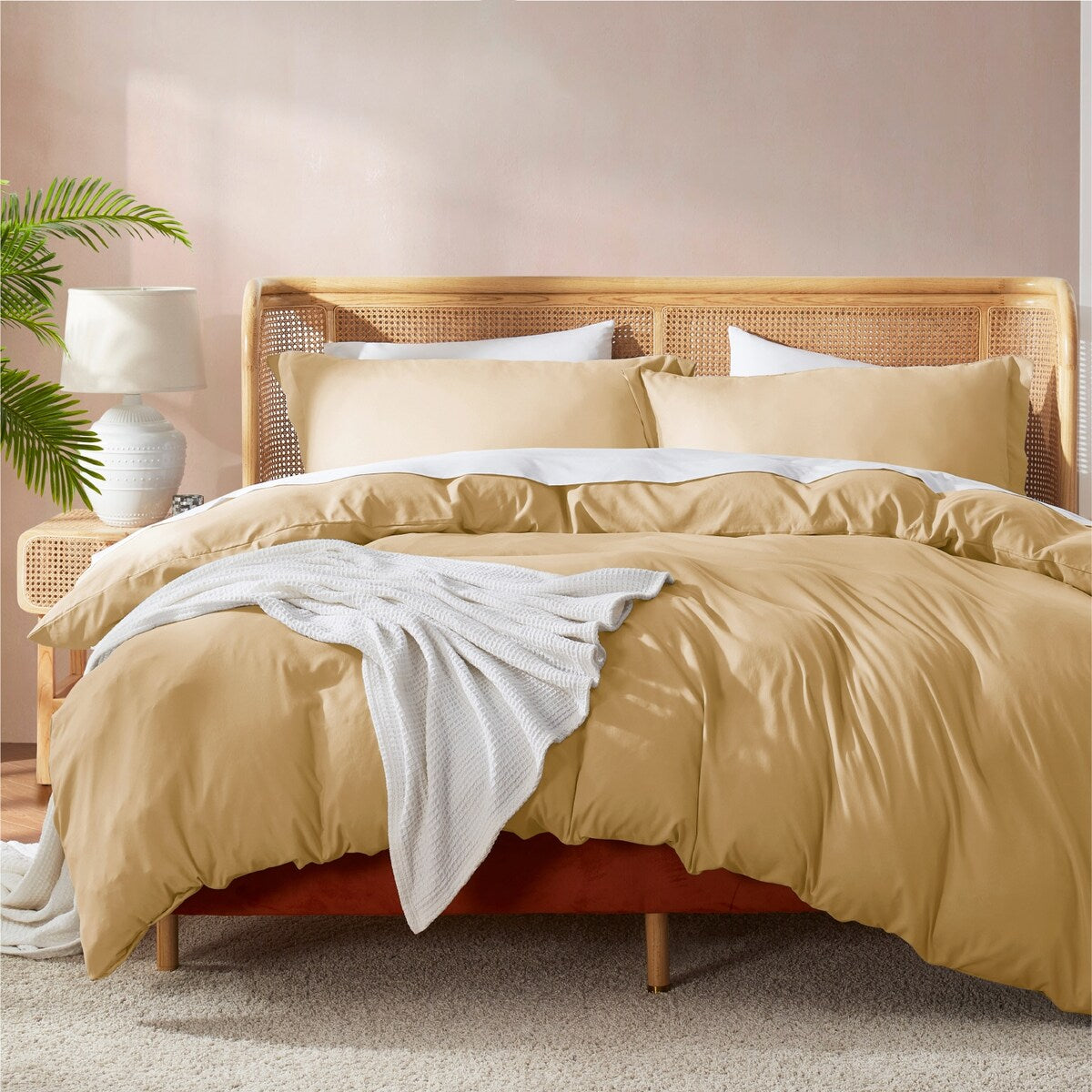 Nestl Ultra Soft Double Brushed Microfiber Duvet Cover Set with Button Closure