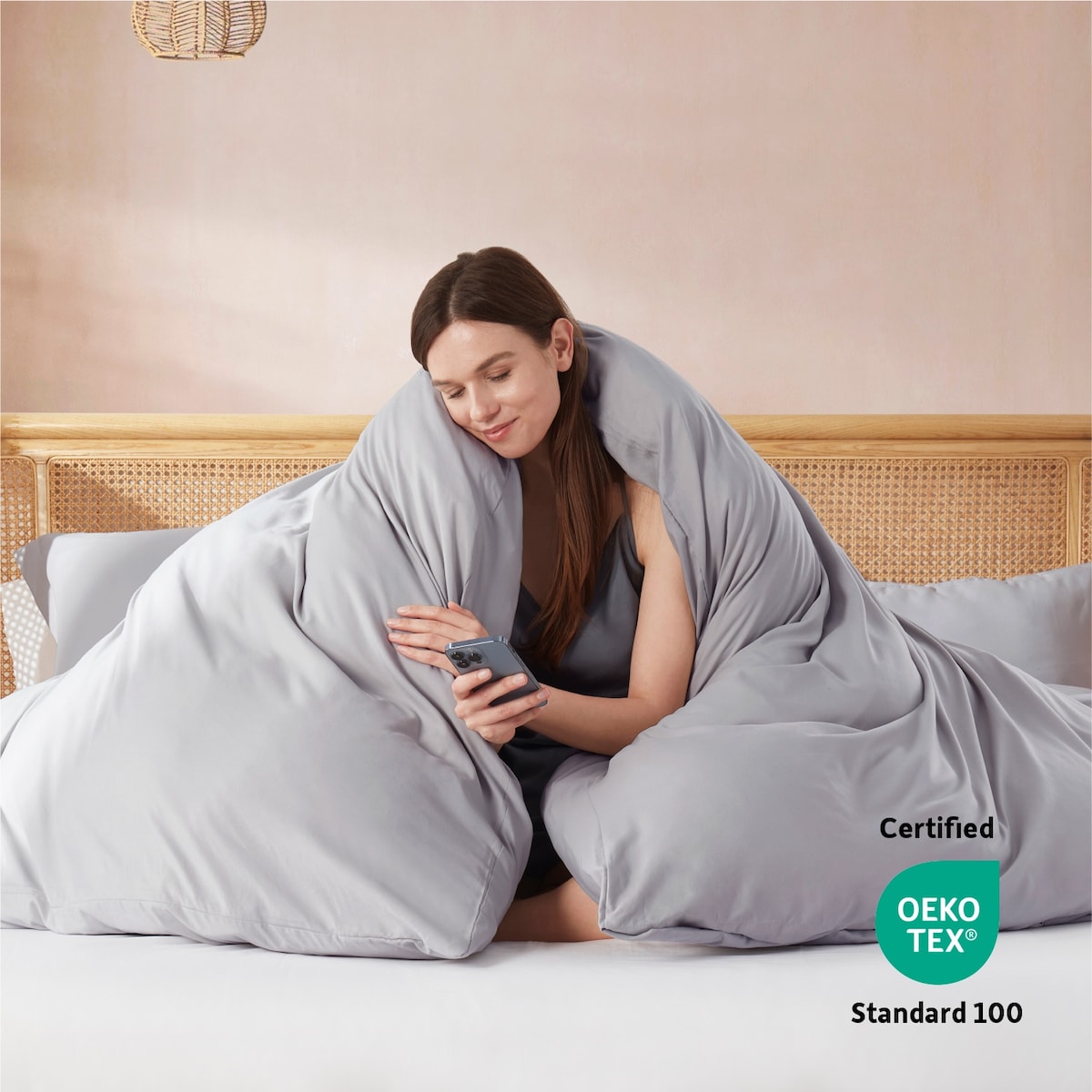 Nestl Ultra Soft Double Brushed Microfiber Duvet Cover Set with Button Closure