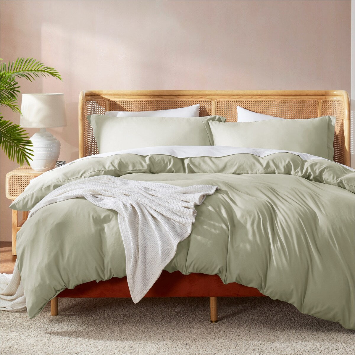 Nestl Ultra Soft Double Brushed Microfiber Duvet Cover Set with Button Closure