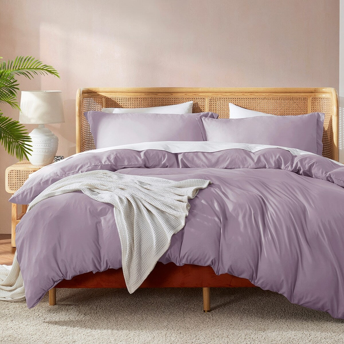 Nestl Ultra Soft Double Brushed Microfiber Duvet Cover Set with Button Closure