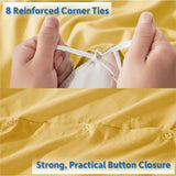 Nestl Ultra Soft Double Brushed Microfiber Duvet Cover Set with Button Closure