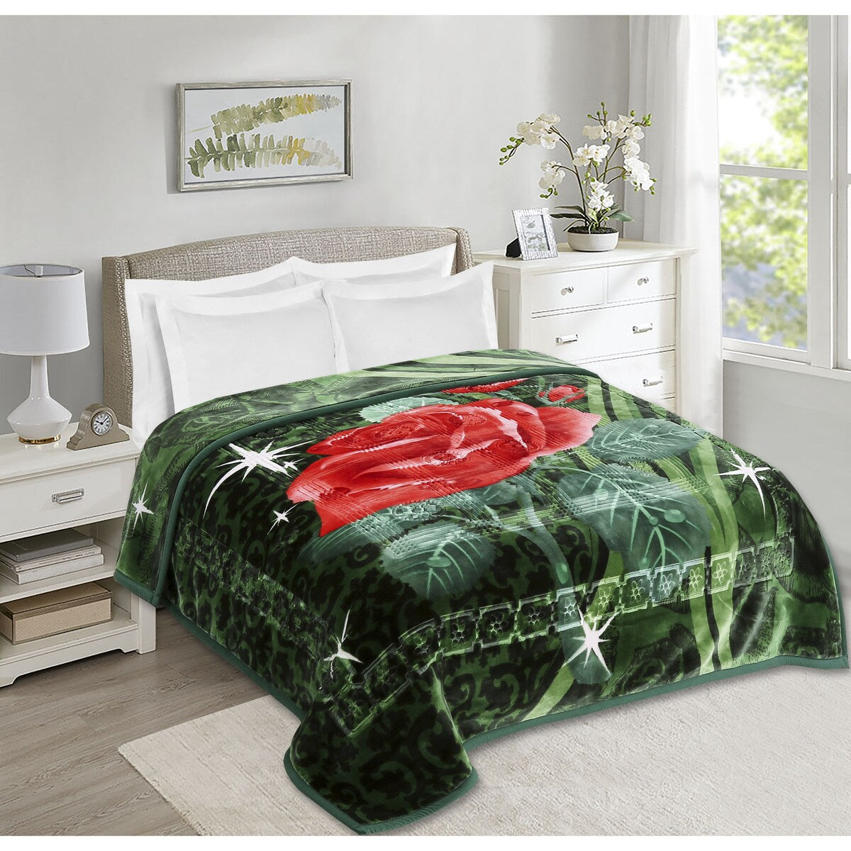 Nestl Velvet 2 Ply Heavy Reversible Printed Raschel Blanket
