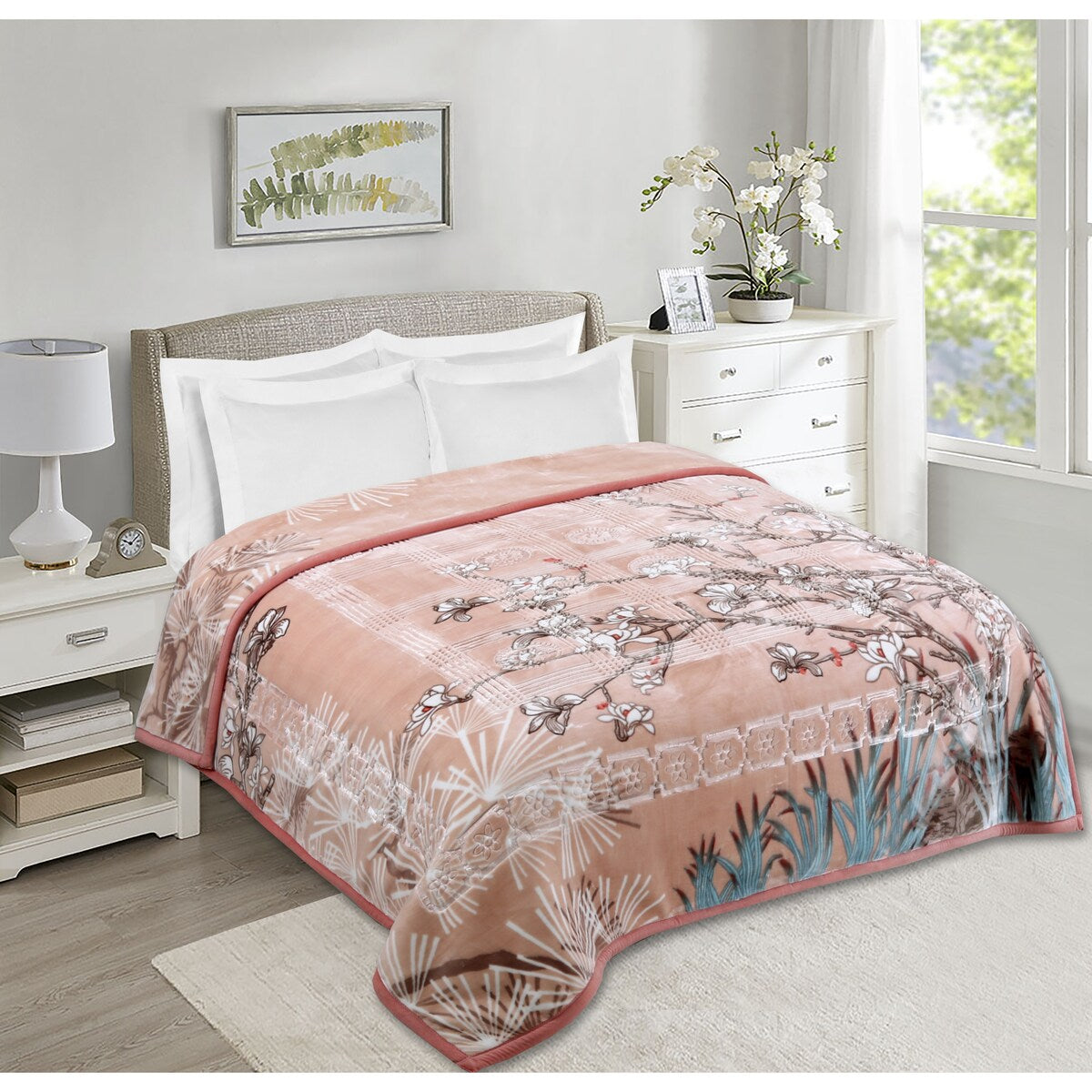 Nestl Velvet 2 Ply Heavy Reversible Printed Raschel Blanket