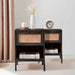 Nestl Wooden Rattan Night Stand - 2 PacK