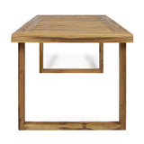 Nestor Outdoor 6-Seater Rectangle Acacia Wood Dining Set with Bench by Christopher Knight Home