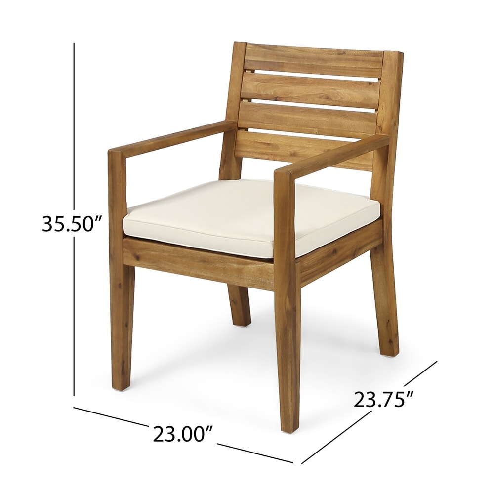 Nestor Outdoor Acacia Wood Dining Chairs by Christopher Knight Home