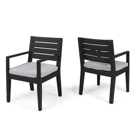Nestor Outdoor Acacia Wood Dining Chairs by Christopher Knight Home
