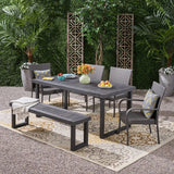 Nestor 6-piece Wood Dining Set with Wicker Chairs by Christopher Knight Home