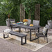 Nestor 6-piece Wood Dining Set with Wicker Chairs by Christopher Knight Home