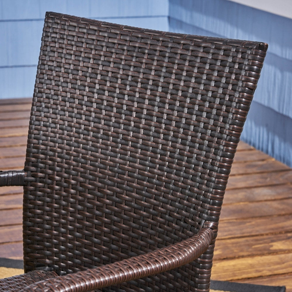 Nestor 6-piece Wood Dining Set with Wicker Chairs by Christopher Knight Home