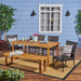 Nestor 6-piece Wood Dining Set with Wicker Chairs by Christopher Knight Home