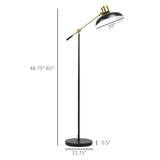 Netin 65" Black and Gold Adjustable Modern Floor Lamps for Living Room