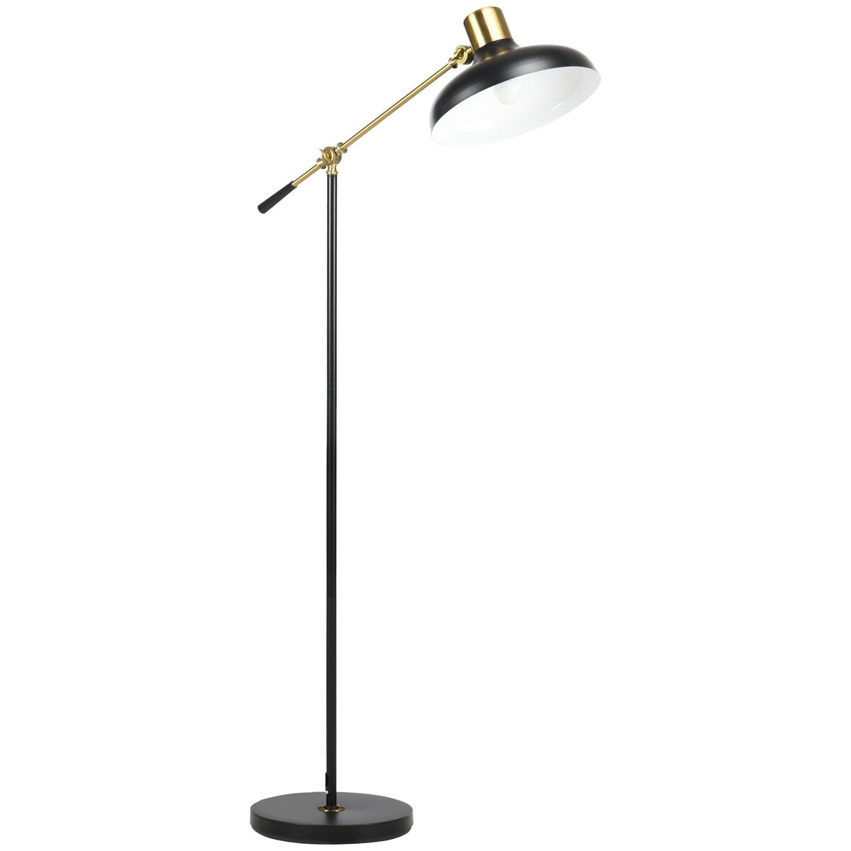 Netin 65" Black and Gold Adjustable Modern Floor Lamps for Living Room