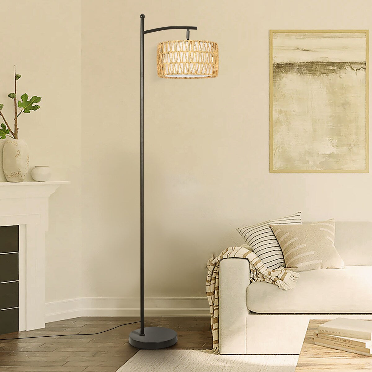 Black boho floor lamp on sale