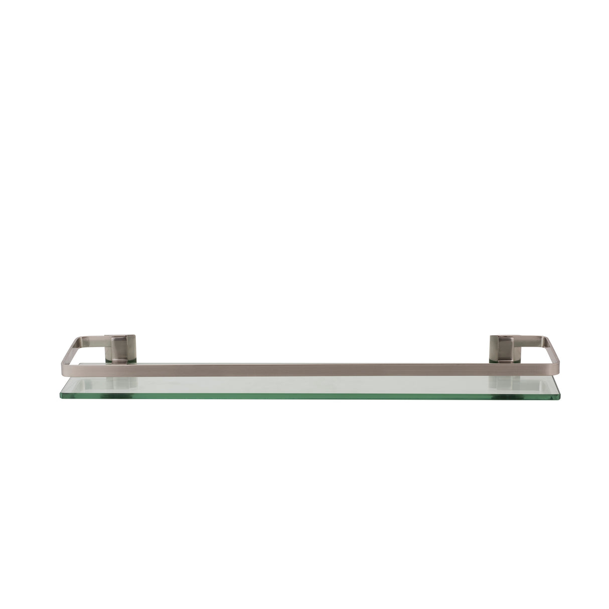 Organize It All Glass Shelf with Rail in Nickel - 23.00 x 5.50 x 2.00