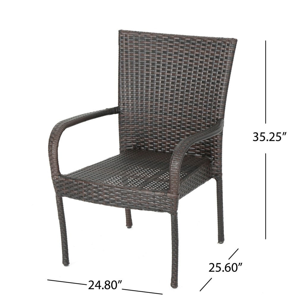 Neva Outdoor 7-Piece Wicker Dining Set by Christopher Knight Home