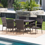 Neva Outdoor 7-Piece Wicker Dining Set by Christopher Knight Home
