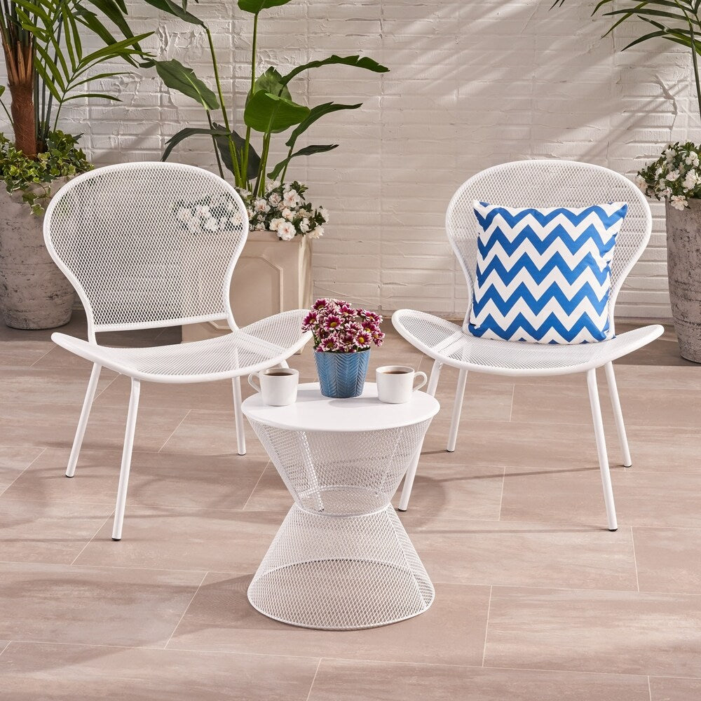 Nevada Modern Outdoor 2-Seater Chat Set by Christopher Knight Home