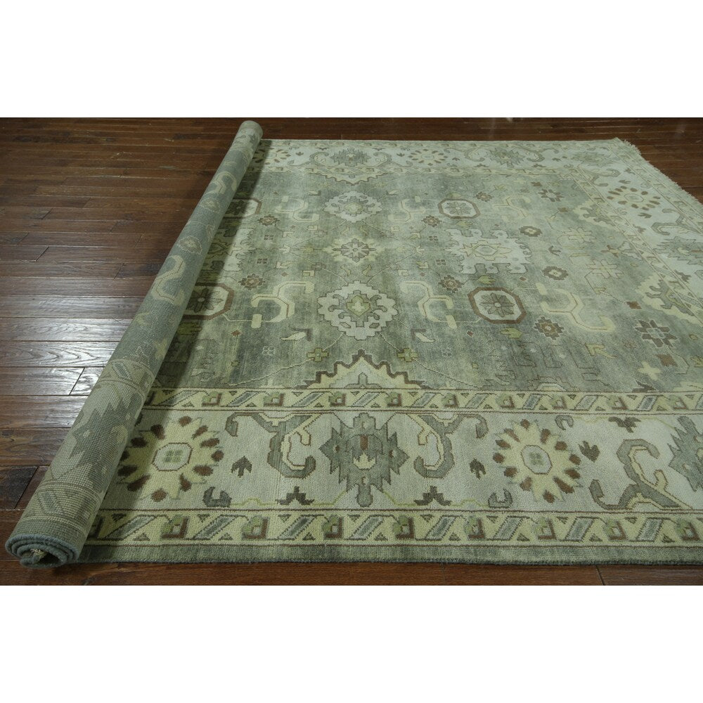 W804 Wool Turkish Oushak Hand-knotted Oriental Rug (9' x 12')