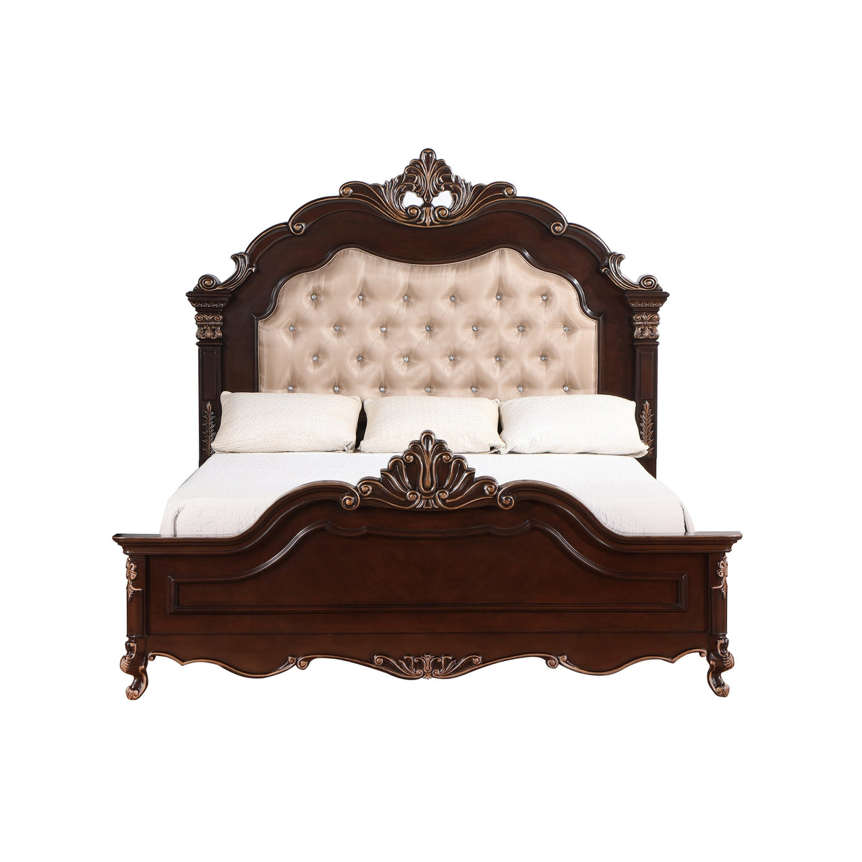 New Classic Furniture Cobb Cherry and Beige Panel Bed with USB Port