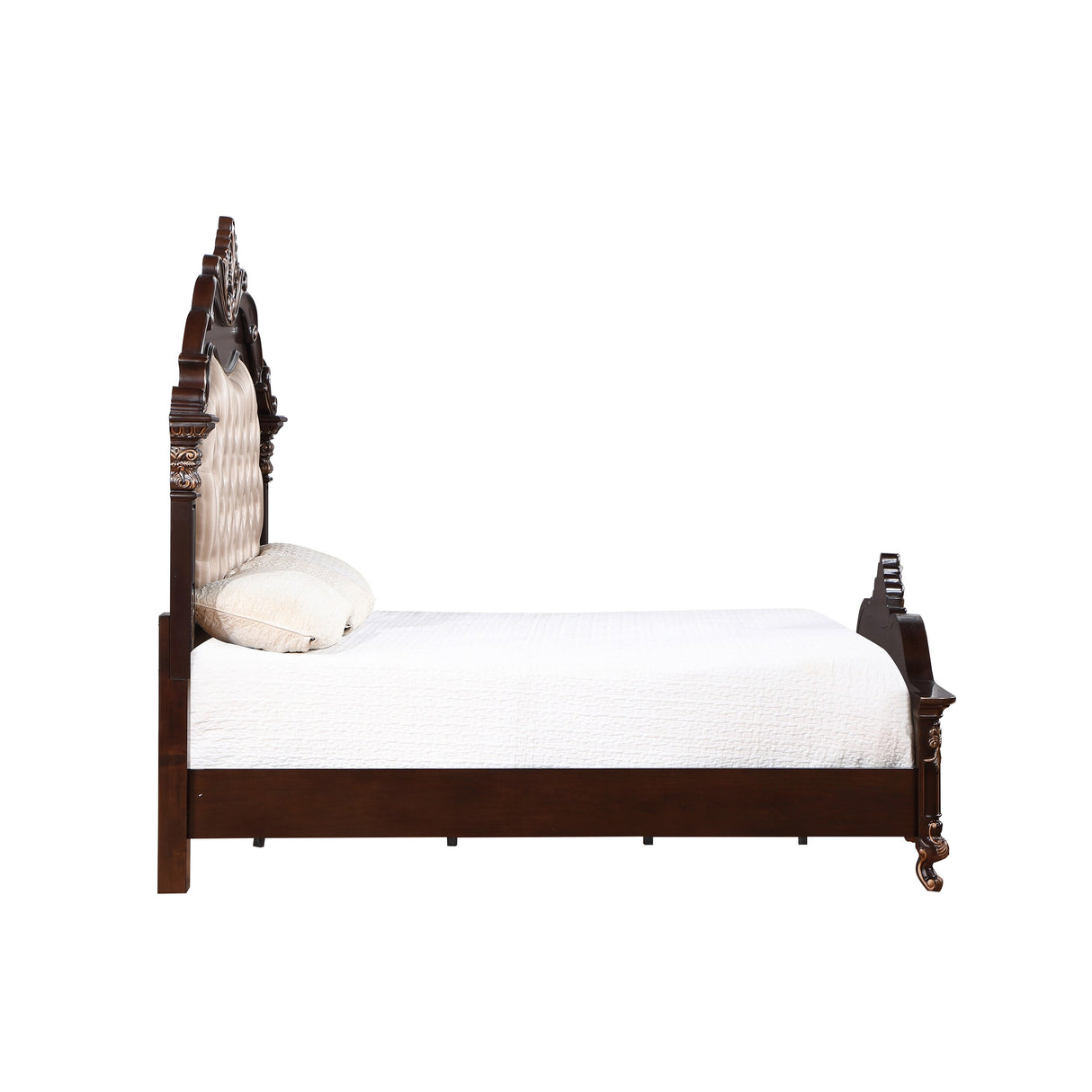 New Classic Furniture Cobb Cherry and Beige Panel Bed with USB Port