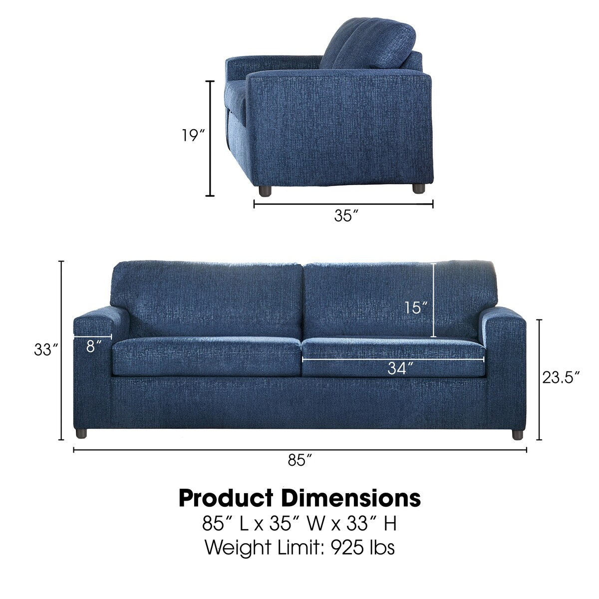 New Classic Furniture Leo 2-piece Living Room Set, Made in USA