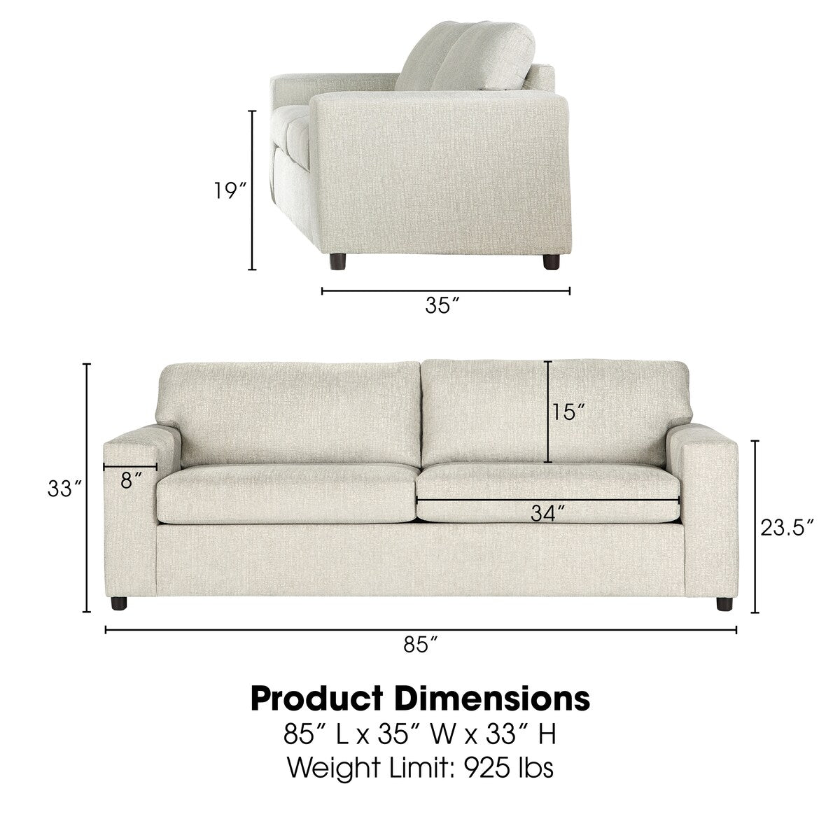 New Classic Furniture Leo 2-piece Living Room Set, Made in USA